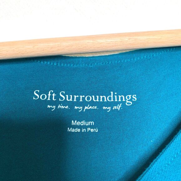 SOFT SURROUNDINGS Women's Aqua Blue Perfect Layers Jersey Knit Top Size Medium - Picture 11 of 11